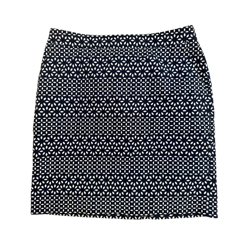 Brooks Brothers Red Fleece Navy White Geometric Print Skirt 2 Preppy Mini Lined